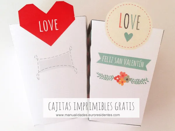 Manualidades: Cajas románticas para imprimir