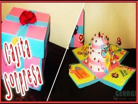 Manualidades Cajita Explosiva con Pastel dentrol - YouTube Manualidades Cajita Explosiva con Pastel dentrol - YouTube