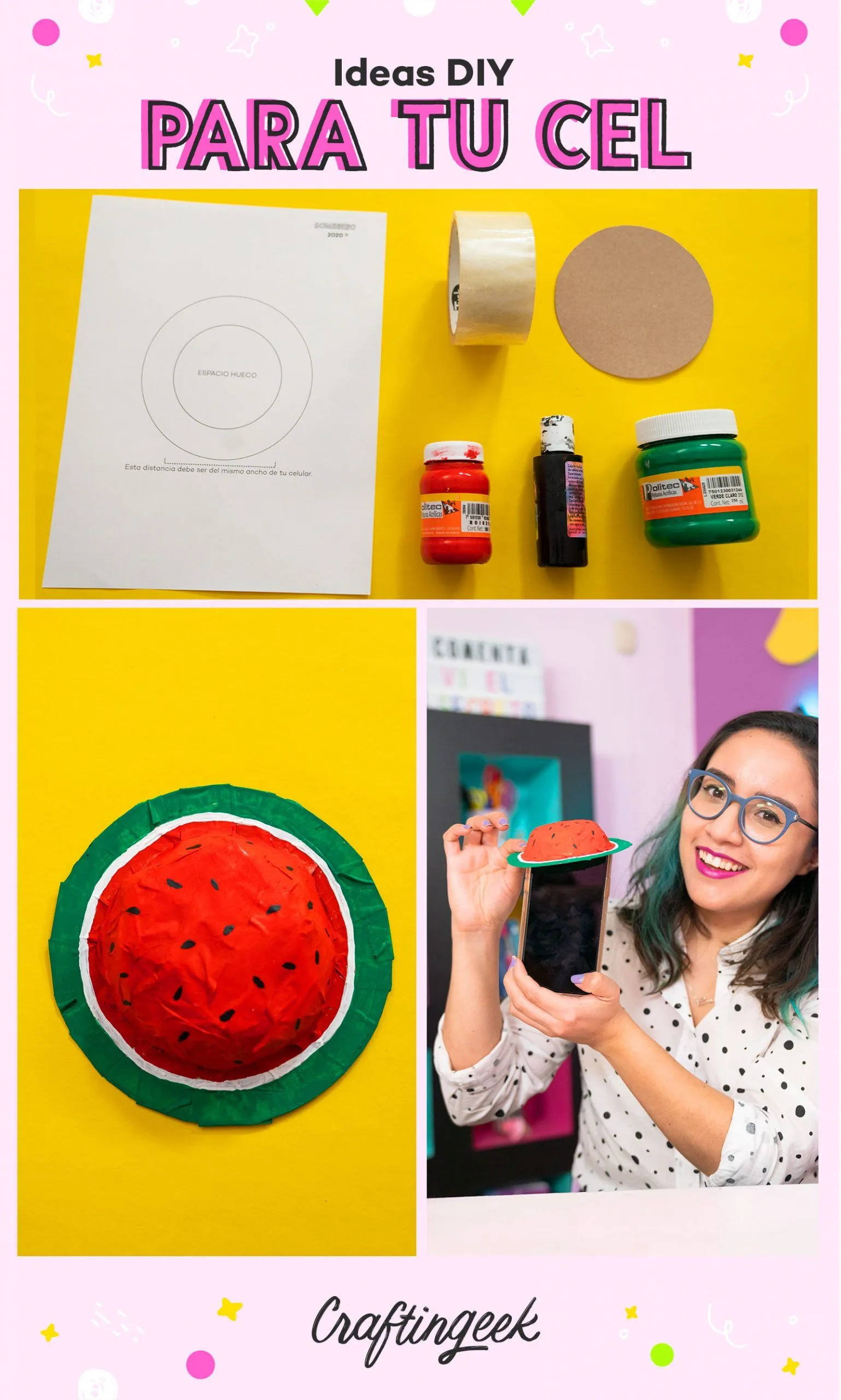 Manualidades para celular que puedes hacer: Sombrero Sandía Manualidades para celular que puedes hacer: Sombrero Sandía