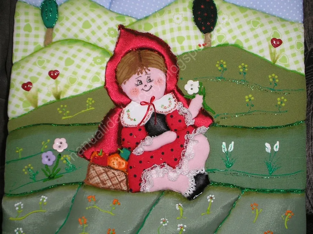 Manualidades Cely: Caperusita, tecnica patchwork sin aguja