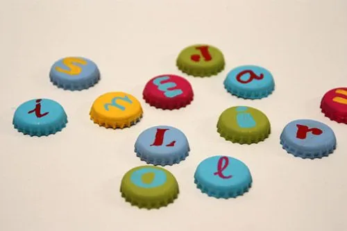 Manualidades con chapas de botellas - Manualidades