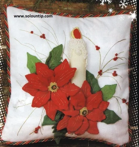 Manualidades cojín de noche buena ~ Solountip.com Manualidades cojín de noche buena ~ Solountip.com