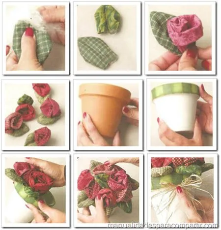 Manualidades para compartir: COMO HACER ROSAS DE TELA Manualidades para compartir: COMO HACER ROSAS DE TELA