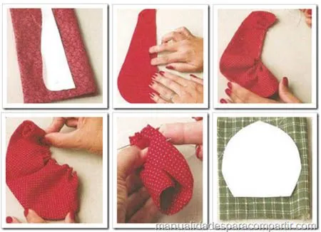 Manualidades para compartir: COMO HACER ROSAS DE TELA