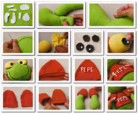 Manualidades para compartir: Como hacer Sapo Pepe de tela (muñeco ... Manualidades para compartir: Como hacer Sapo Pepe de tela (muñeco ...