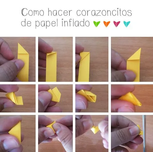 Manualidades: Cómo hacer corazoncitos de papel inflados Manualidades: Cómo hacer corazoncitos de papel inflados