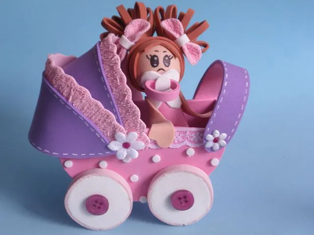 MANUALIDADES DÉBORA: Carrito con bebe goma eva MANUALIDADES DÉBORA: Carrito con bebe goma eva