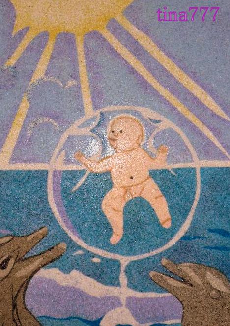 A mis manualidades: Delfines con bebe (cuadro de arena)