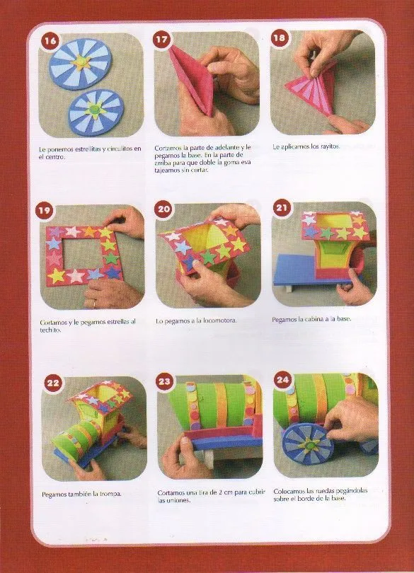 Manualidades fáciles y lindas: Tren de fomi con moldes y paso a paso Manualidades fáciles y lindas: Tren de fomi con moldes y paso a paso