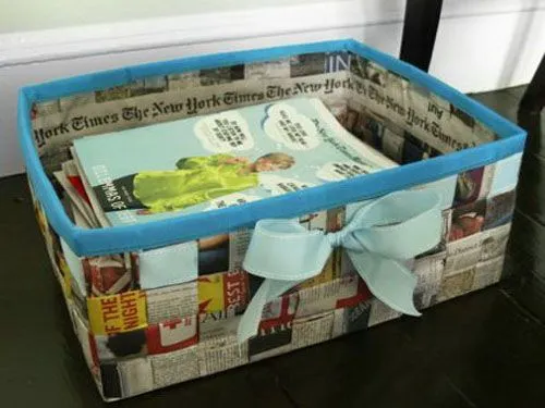 Revistero hecho con papel periodico reciclado | Manualidades faciles Revistero hecho con papel periodico reciclado | Manualidades faciles