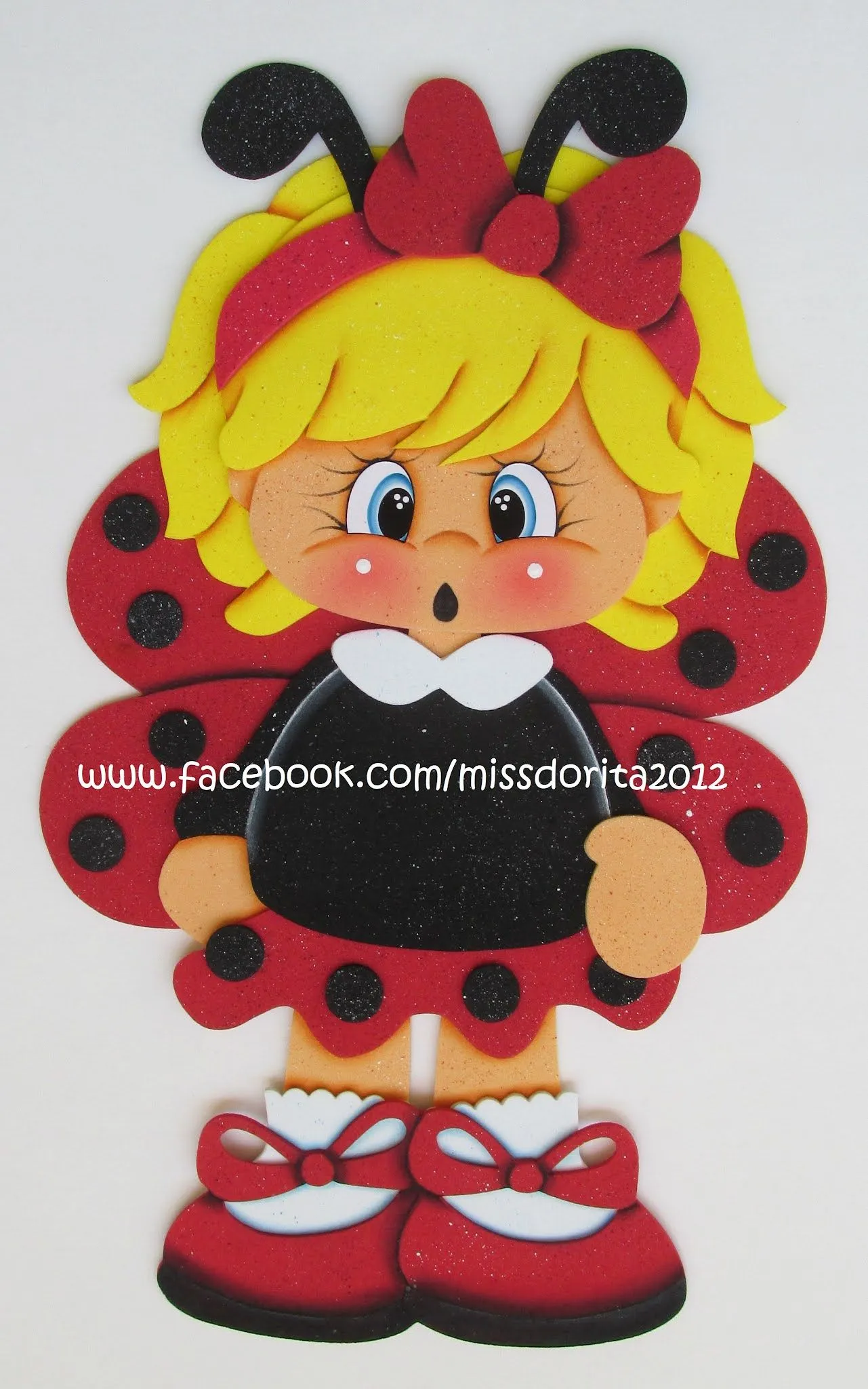 Manualidades en Foami Miss Dorita: Niña Mariquita en Foami Manualidades en Foami Miss Dorita: Niña Mariquita en Foami