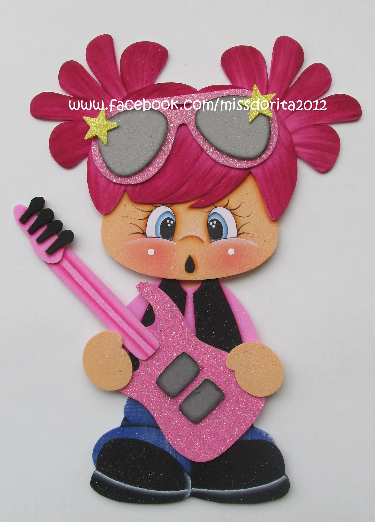 Manualidades en Foami Miss Dorita: Niña Rockera en Foami Manualidades en Foami Miss Dorita: Niña Rockera en Foami