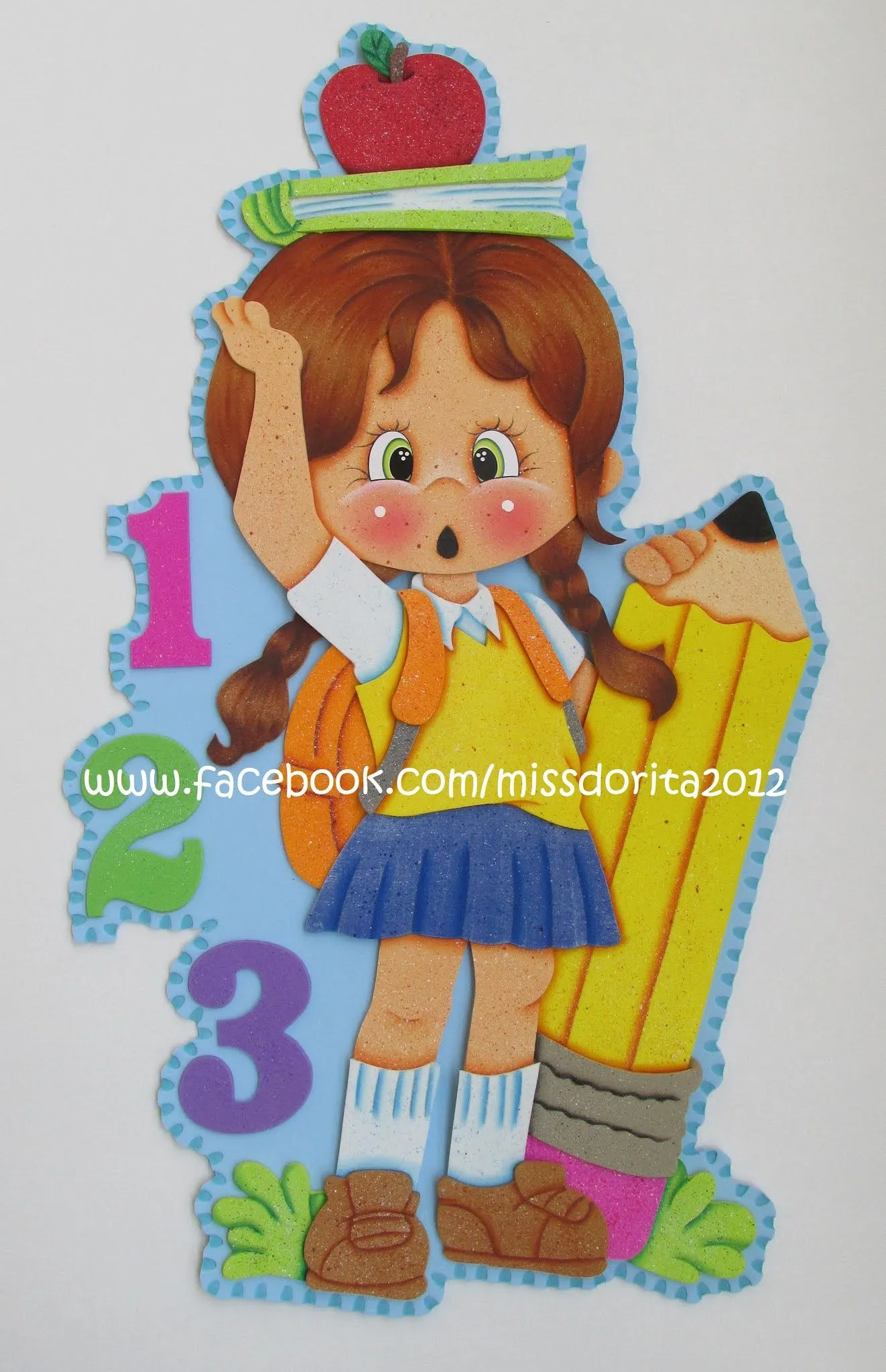 Manualidades en Foami Miss Dorita: Panel niña con Números en Foami Manualidades en Foami Miss Dorita: Panel niña con Números en Foami