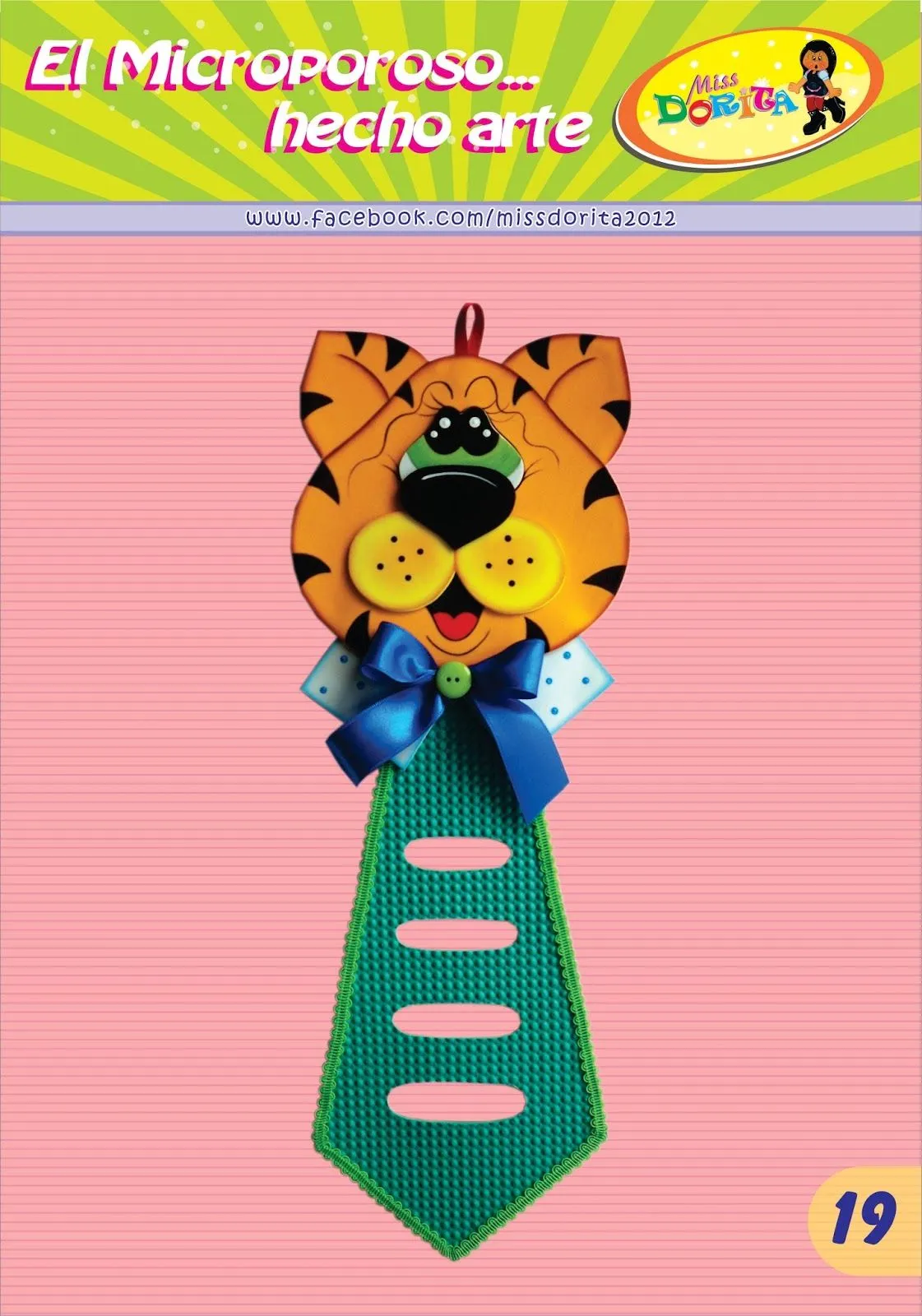 Manualidades en Foami Miss Dorita: Porta Corbata Tigre Manualidades en Foami Miss Dorita: Porta Corbata Tigre