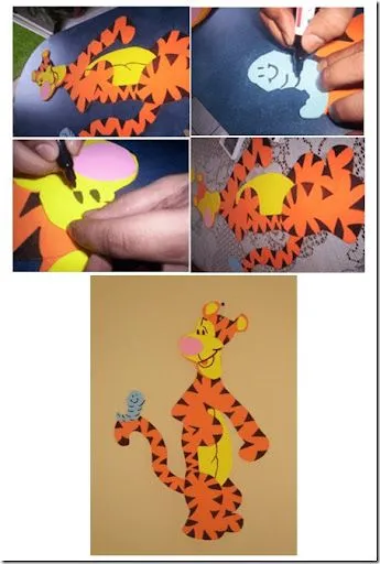 Manualidades foami: Tigger de Winnie the pooh | Colorear Manualidades foami: Tigger de Winnie the pooh | Colorear