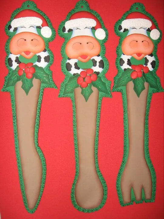 Vacas navideñas en foami - Imagui