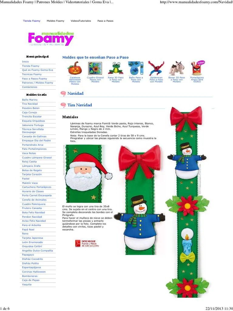 Manualidades Foamy - Patrones Moldes - Videotutoriales - Goma Eva - Navidad | PDF Manualidades Foamy - Patrones Moldes - Videotutoriales - Goma Eva - Navidad | PDF