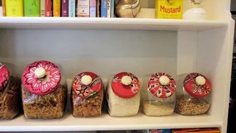 Las Manualidades : forrar tapas de frascos-designsponge.com Las Manualidades : forrar tapas de frascos-designsponge.com