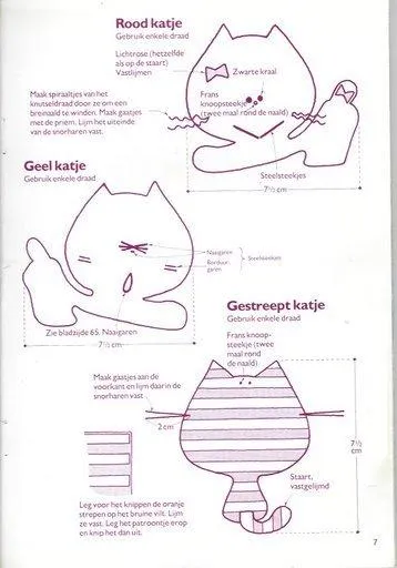 Gatitos de fieltro patrones - Imagui
