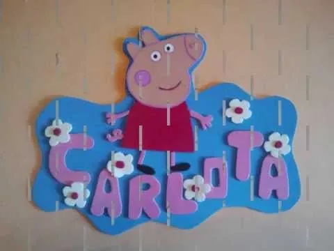 Manualidades con Goma Eva. Letrero de Peppa Pig - YouTube Manualidades con Goma Eva. Letrero de Peppa Pig - YouTube