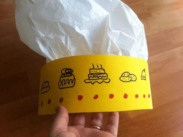 Manualidades: Cómo hacer un gorro de cocinero de papel.