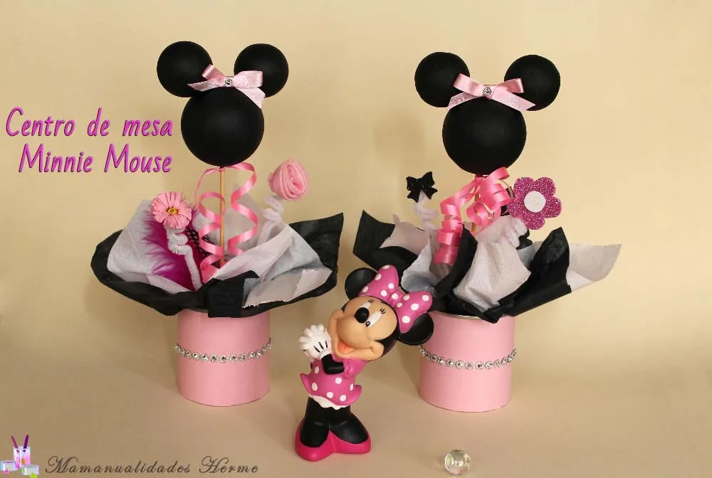Manualidades Herme: Como hacer centros de mesa de Minnie Mouse Manualidades Herme: Como hacer centros de mesa de Minnie Mouse