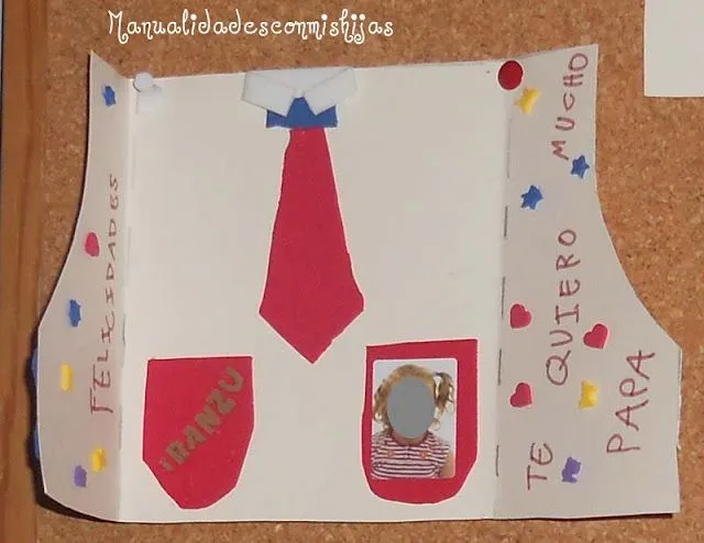 Manualidades con mis hijas: Camisa-Tarjeta para el Día del Padre Manualidades con mis hijas: Camisa-Tarjeta para el Día del Padre