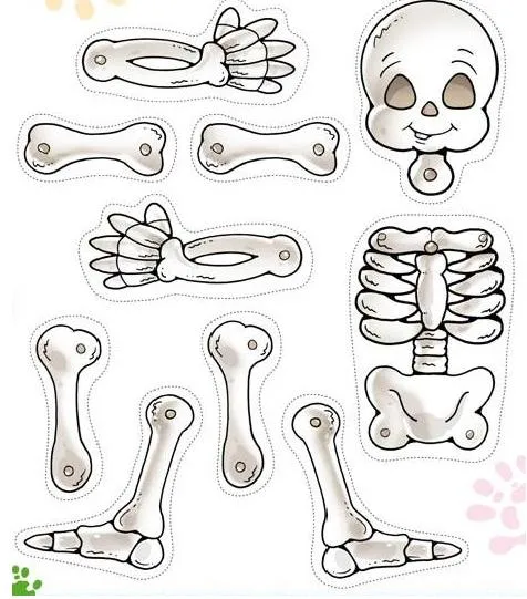 Manualidades con mis hijas: Esqueletos articulados para Halloween