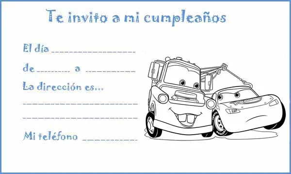 Manualidades con mis hijas: Invitaciones de cumpleaños - Cars ... Manualidades con mis hijas: Invitaciones de cumpleaños - Cars ...