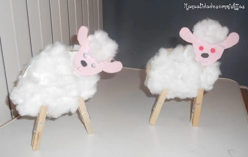 Manualidades con mis hijas: Ovejita con algodón Manualidades con mis hijas: Ovejita con algodón