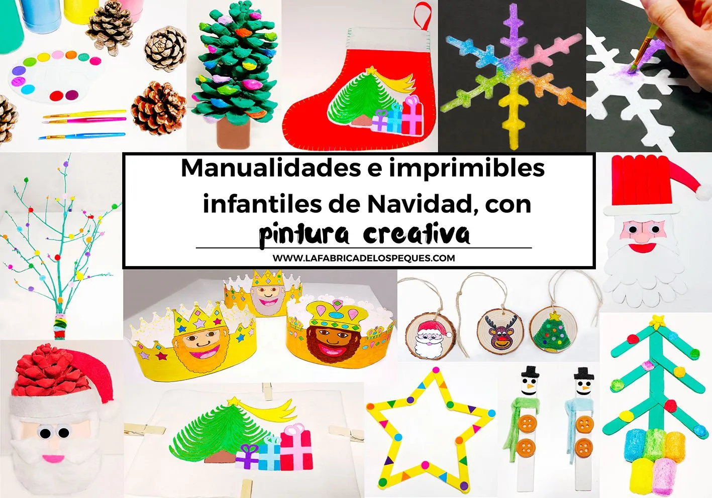 Manualidades e imprimibles infantiles de Navidad con pintura creativa - La  fábrica de los peques