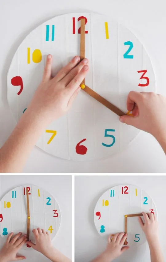 Manualidades infantiles para aprender las horas | Decoideas.Net Manualidades infantiles para aprender las horas | Decoideas.Net