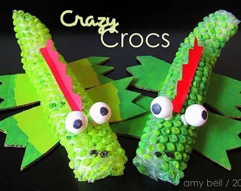 Manualidades infantiles ; cocodrilos