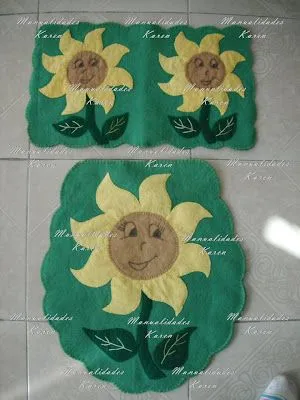 Manualidades Karen: Juego De Baño Sonrientes Girasoles Manualidades Karen: Juego De Baño Sonrientes Girasoles