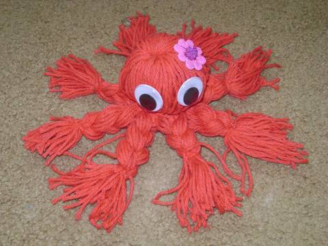 Manualidades de Lana: Pulpo Takko de lana japones - タコ - YouTube