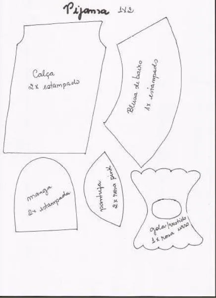 Moldes de pantalon de fofuchas - Imagui