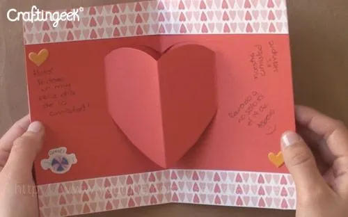 Craftingeek*: Como hacer Tarjetas Pop-up: San Valentin