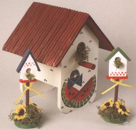 Casitas para pajaritos de madera