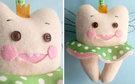 Mis Manualidades y mas: Muñeco de fieltro con forma de diente Mis Manualidades y mas: Muñeco de fieltro con forma de diente
