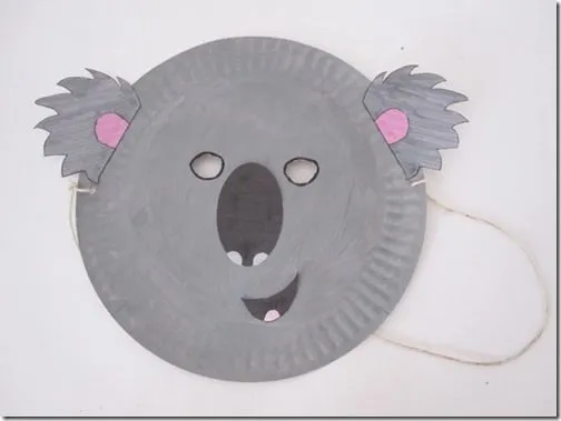 Manualidades máscara koala hecha con un plato | Máscaras de Carnaval Manualidades máscara koala hecha con un plato | Máscaras de Carnaval