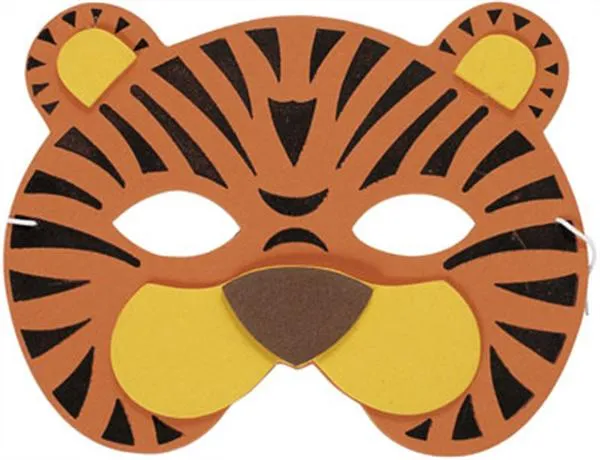 Manualidades máscara tigre en Goma Eva moldes Manualidades máscara tigre en Goma Eva moldes