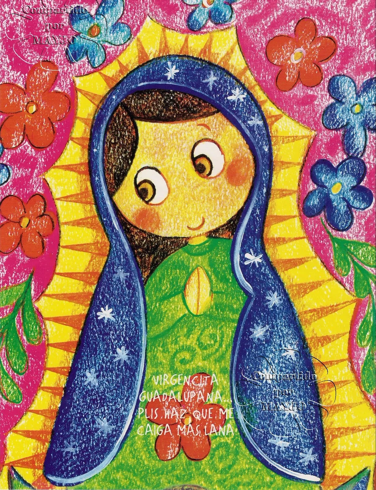 Manualidades mayjo: Hojas decoradas de la Virgencita Moderna Manualidades mayjo: Hojas decoradas de la Virgencita Moderna
