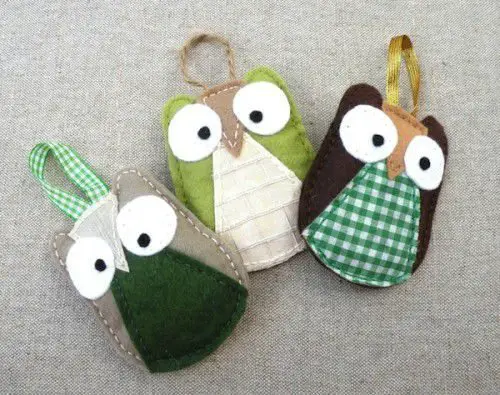 Manualidades con fieltro para navidad: buho colgante | Todo ...