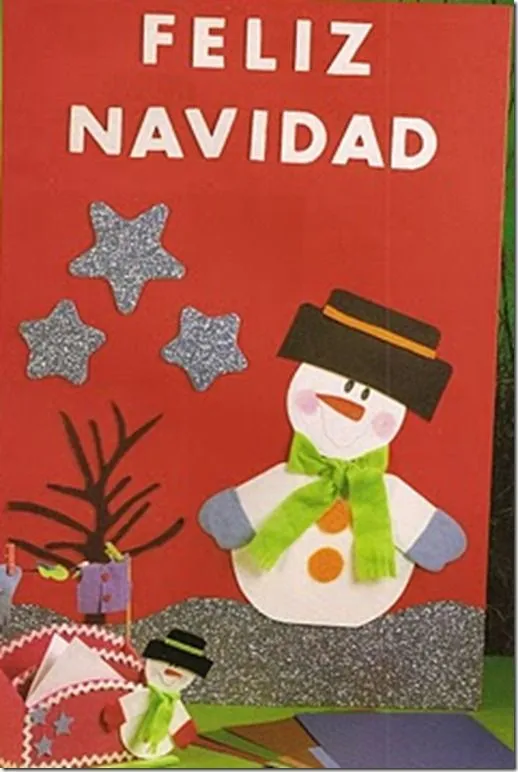 Manualidades navidad tarjetero en foami mono de nieve : Navidad de ...