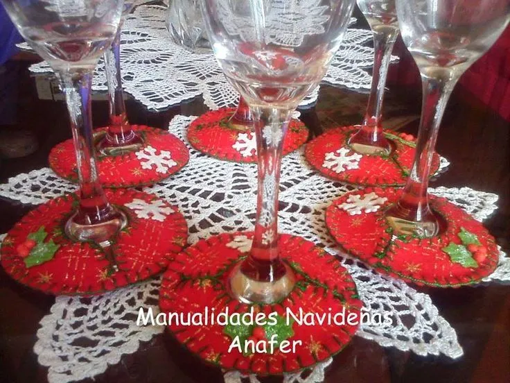 Manualidades Navideñas Anafer: Base para copas de vino o champagne ...