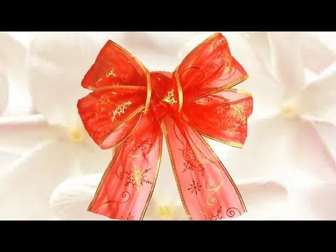 Manualidades Navideñas Lazo para árbol - YouTube Manualidades Navideñas Lazo para árbol - YouTube