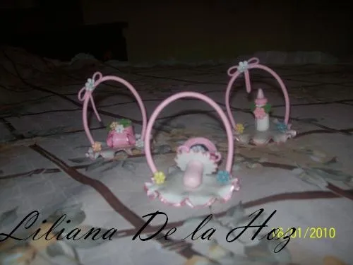 MANUALIDADES NAWAL: Porcelanicron Baby Shower: Tetero y Cigueña