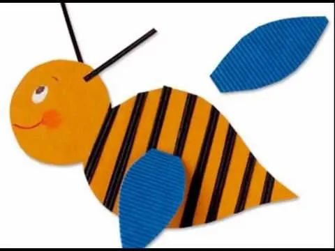 Manualidades para niños: abeja de cartulina - YouTube Manualidades para niños: abeja de cartulina - YouTube