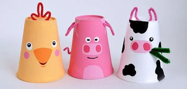 Manualidades con niños: 5 animalitos con vasos desechables ...