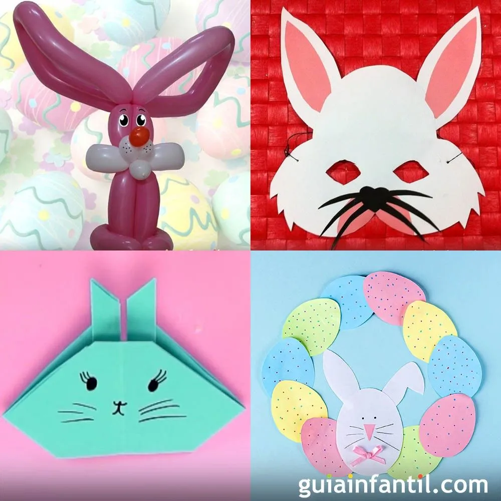 Manualidades para niños de conejos de Pascua Manualidades para niños de conejos de Pascua